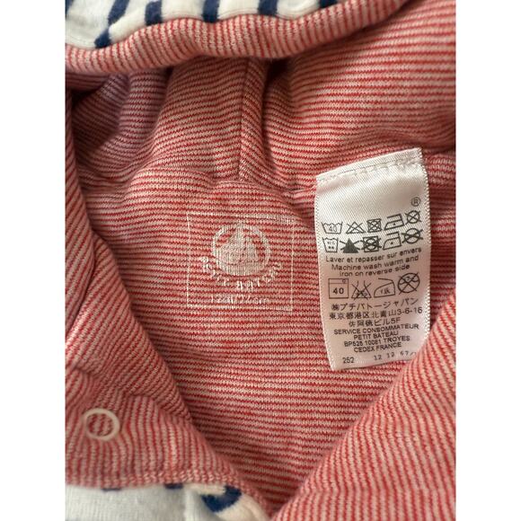 Petit Bateau Gnome Hood Fully Reversible Classic Striped Soft Baby Jacket 12 Mos - Picture 5 of 8